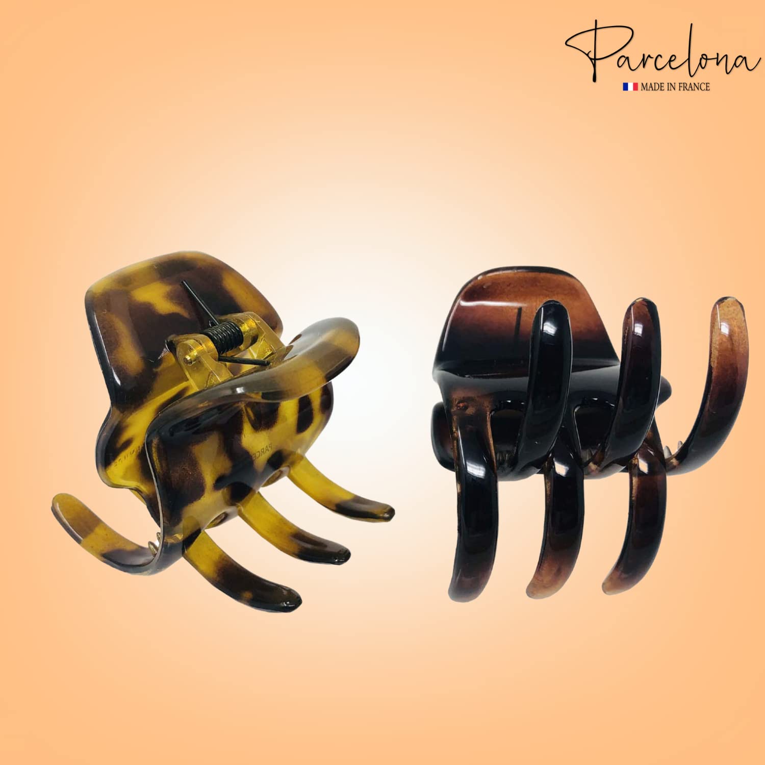 Parcelona French Classic Large Pony Cellulose Jaw Hair Claw for Women and Girls