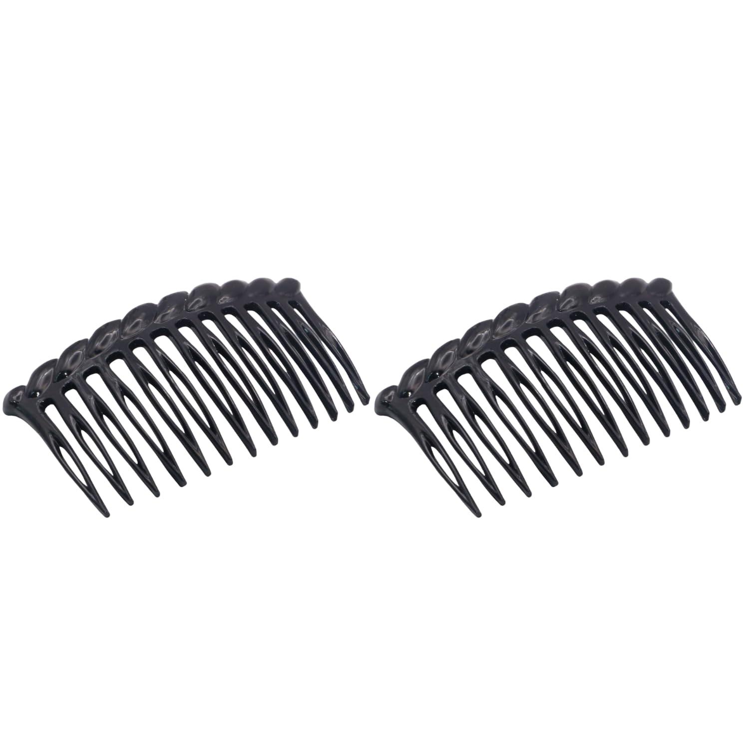 Parcelona French Twisted Edge Black 3” Set of 2 Flexible 13 teeth Side Hair Comb