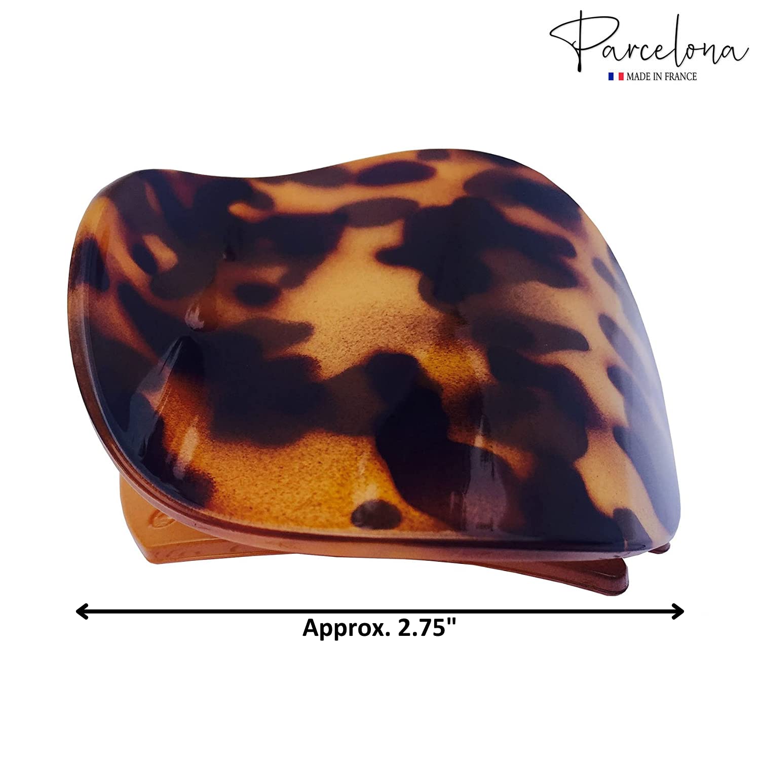 Parcelona French Onde Small 2 3/4" Cellulose Side Slide in Hair Claw for Women