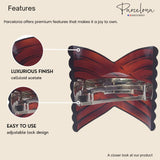 Parcelona French Interwined Brown Shell Celluloid Pony Hair Clip Barrette