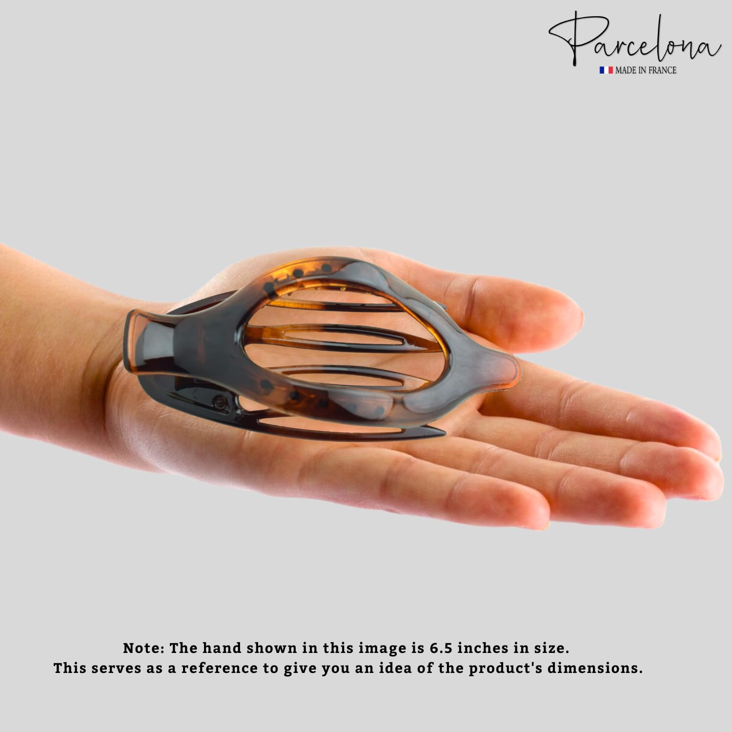 Parcelona French Wide Beak Large Cellulose Side Slide-In Hair Claw for Women