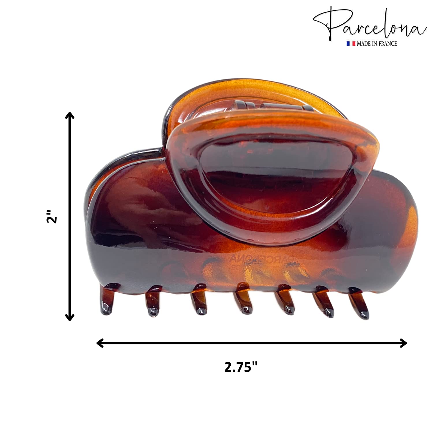 Parcelona French Bouton Medium Shell Cellulose Jaw Hair Claw for Women and Girls