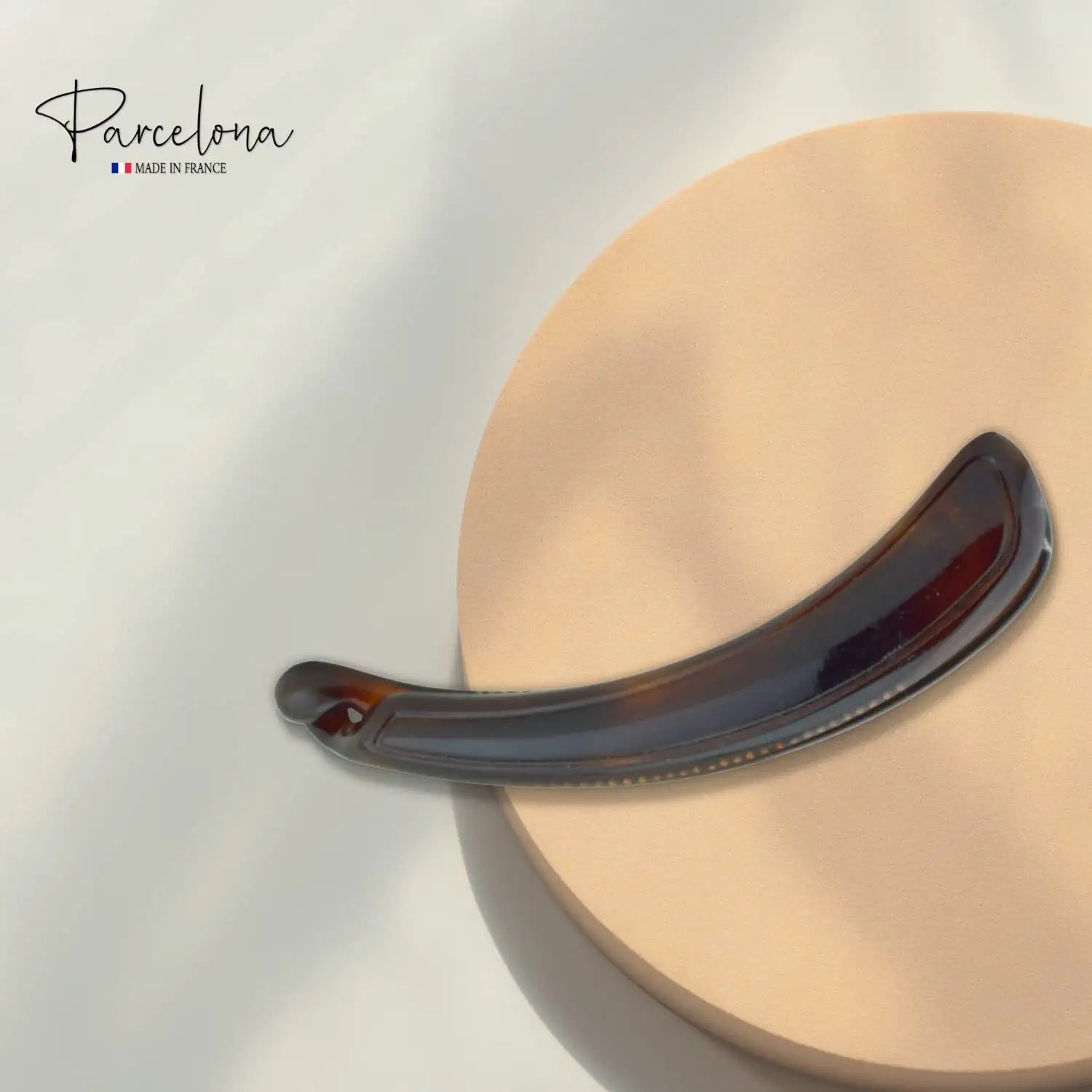 Parcelona French Plain Curve Shell 4 1/4” Celluloid Banana Hair Clip for Women