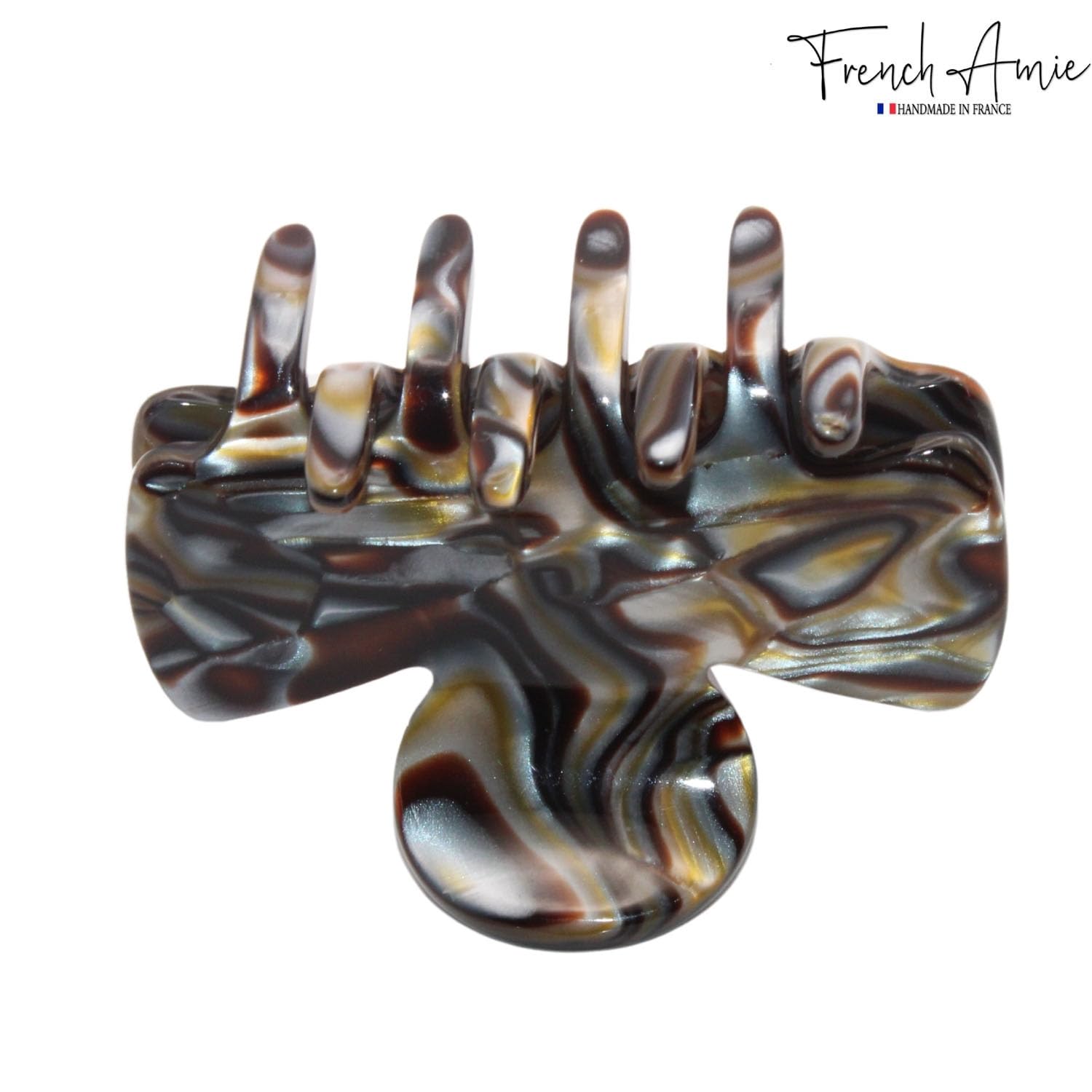French Amie Grace Small 2” Cellulose Handmade Flexible Hair Claw for Thin Hair