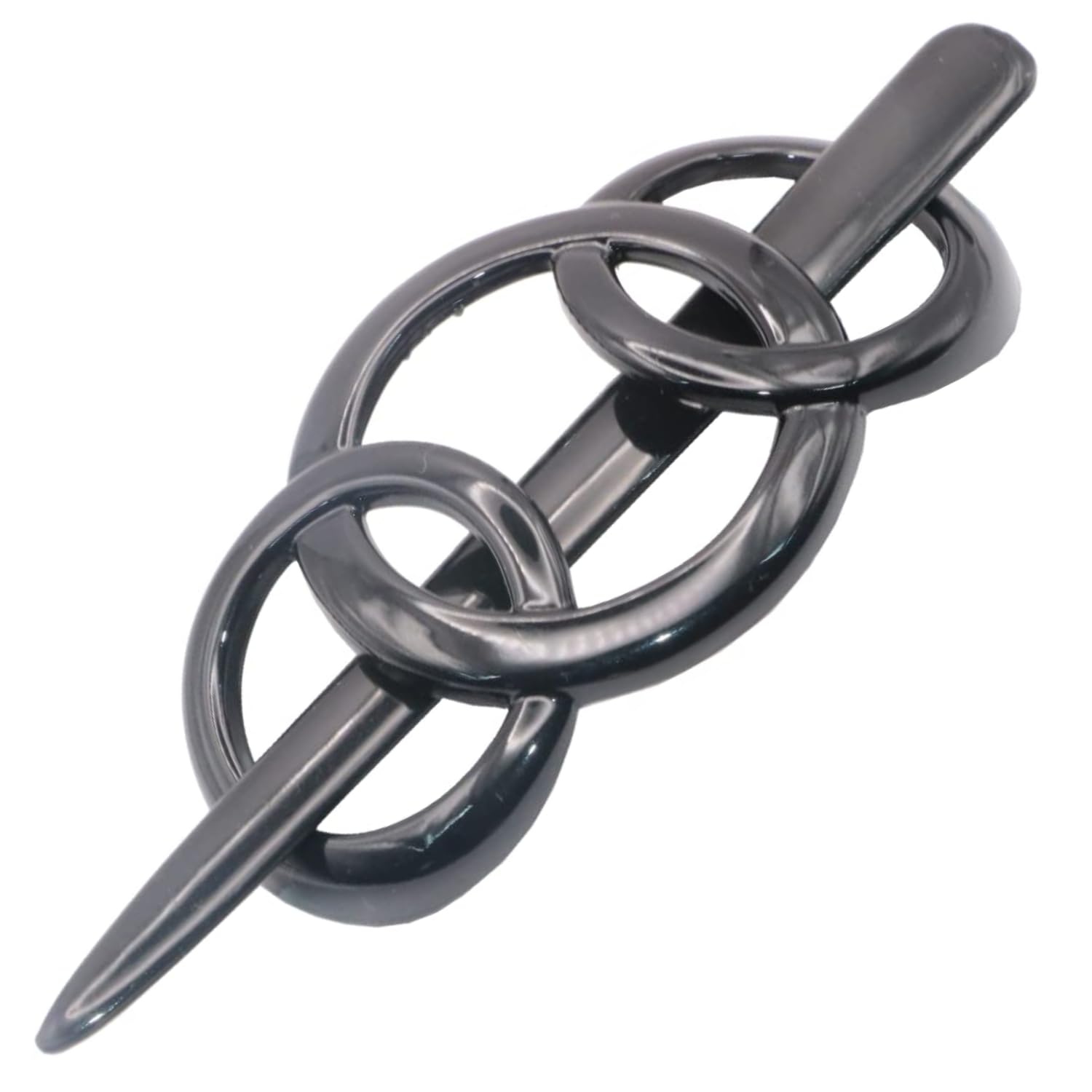 Parcelona French Triple Ringed Cellulose Barrette with Stick for Women and Girls
