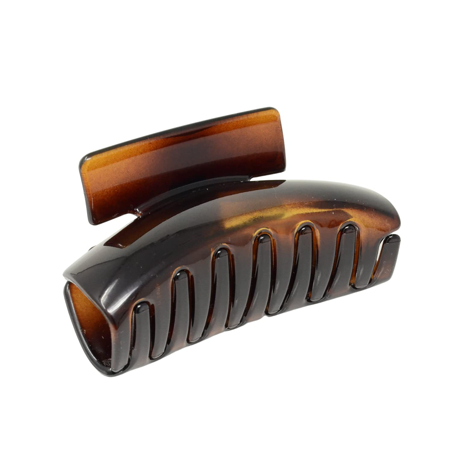 Parcelona French Oblong Shell Medium Celluloid Jaw Hair Claw Clip Clutcher