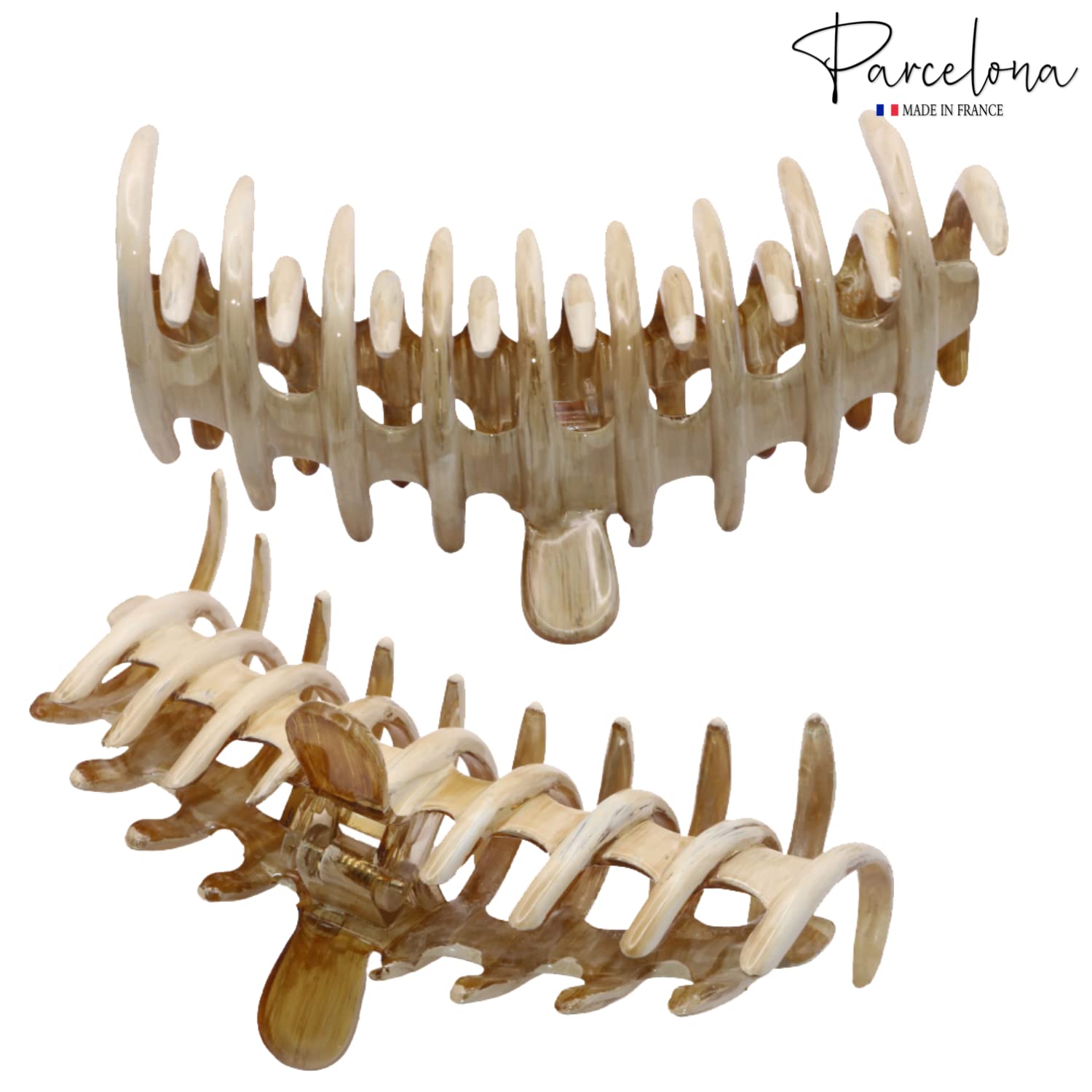 Parcelona French Rake Large Cellulose Acetate Jaw Hair Claw for Women and girls