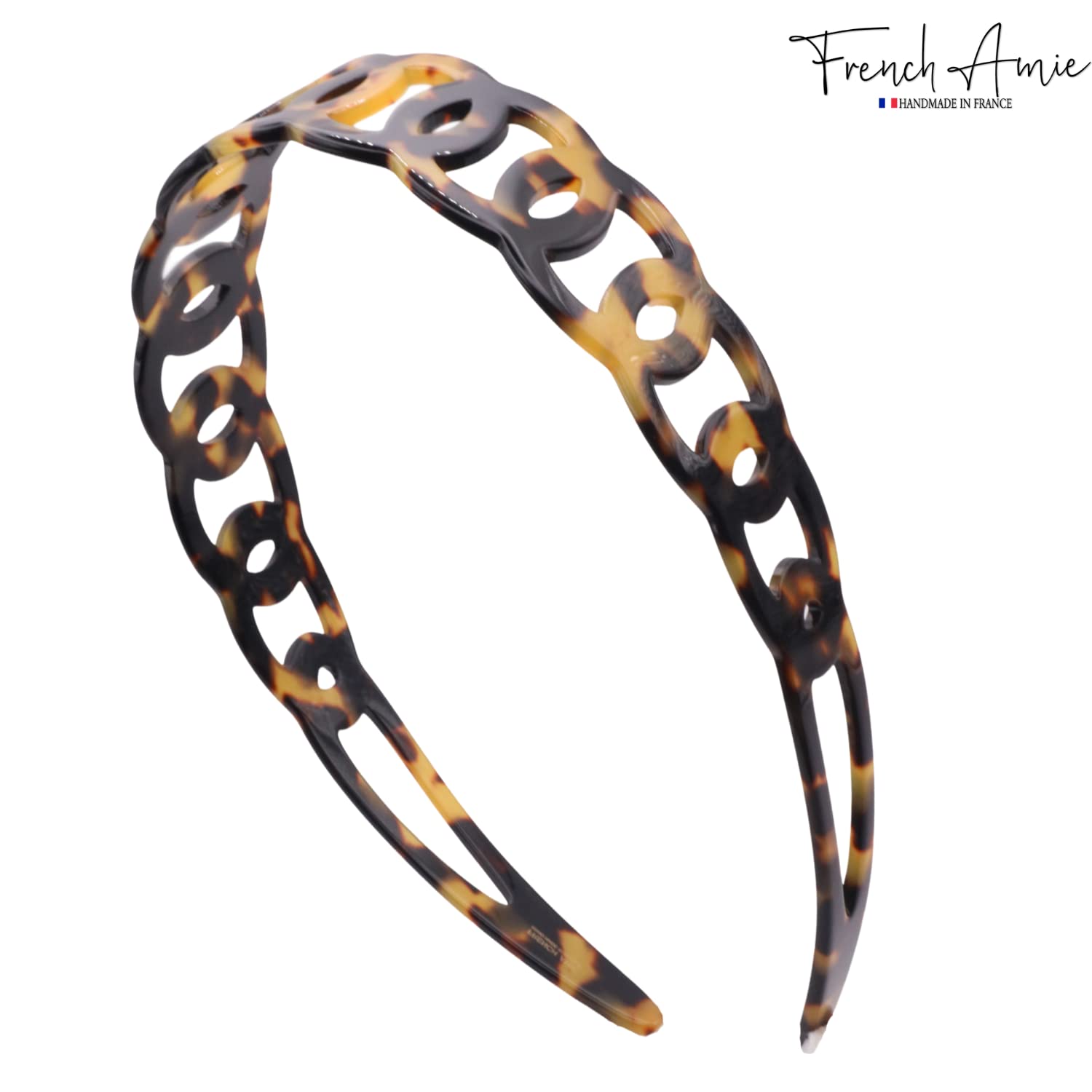 French Amie Loops 1 1/2" Wide Cellulose Handmade Non Slip Headbands for Women