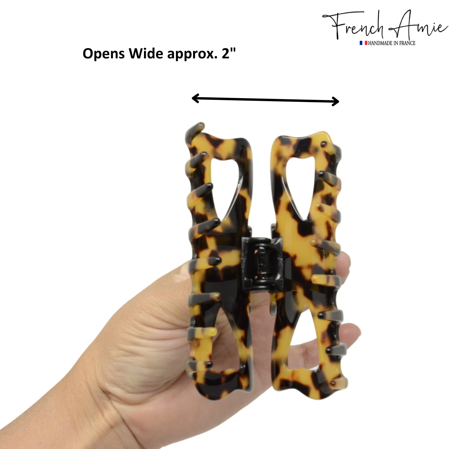 French Amie Large Butterfly 3.5" Handmade Cellulose Acetate Hair Claw for Women