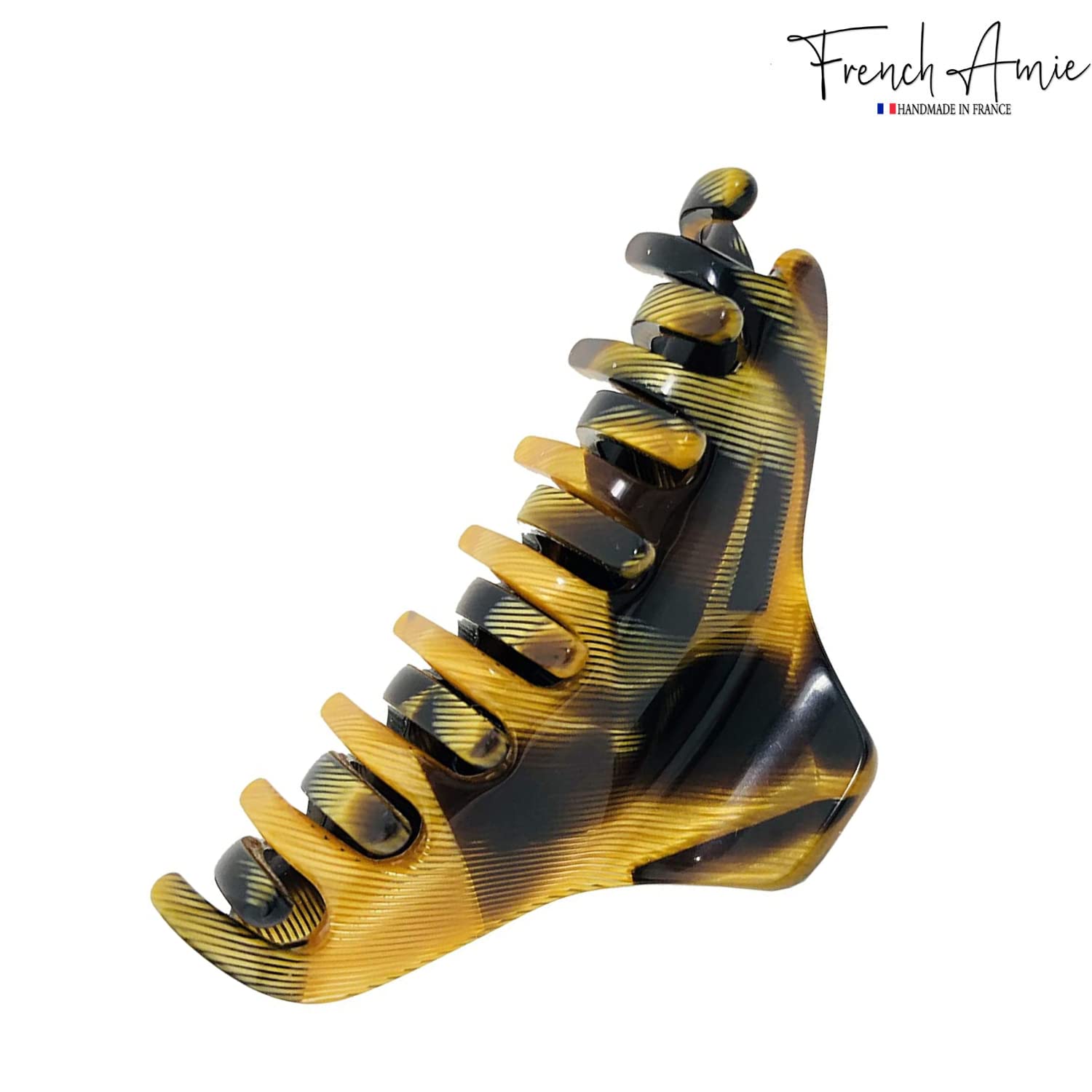 French Amie Director Thin and Narrow Small Handmade Cellulose Hair Claw for Women