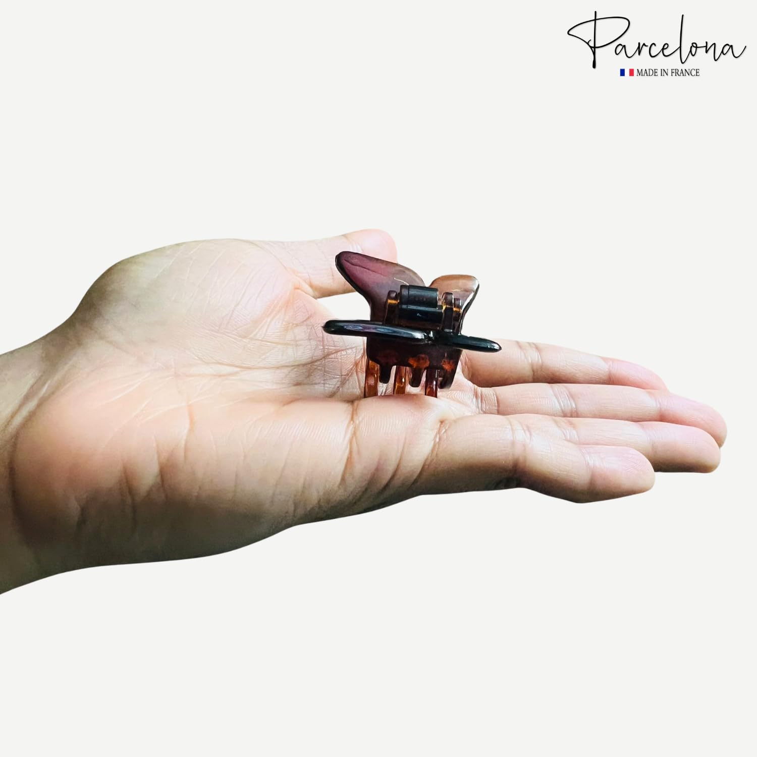 Parcelona French Butterfly Small Cellulose Hair Claws for Women and Girls (2Pcs)
