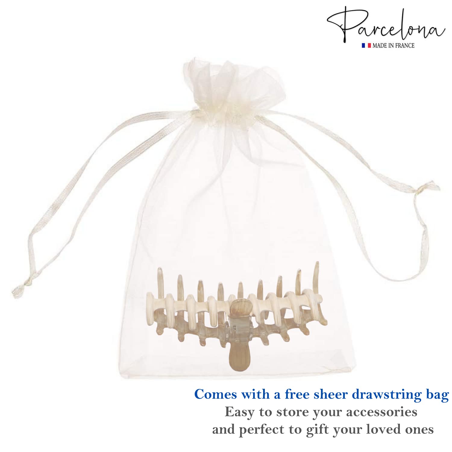Parcelona French Rake Large Cellulose Acetate Jaw Hair Claw for Women and girls