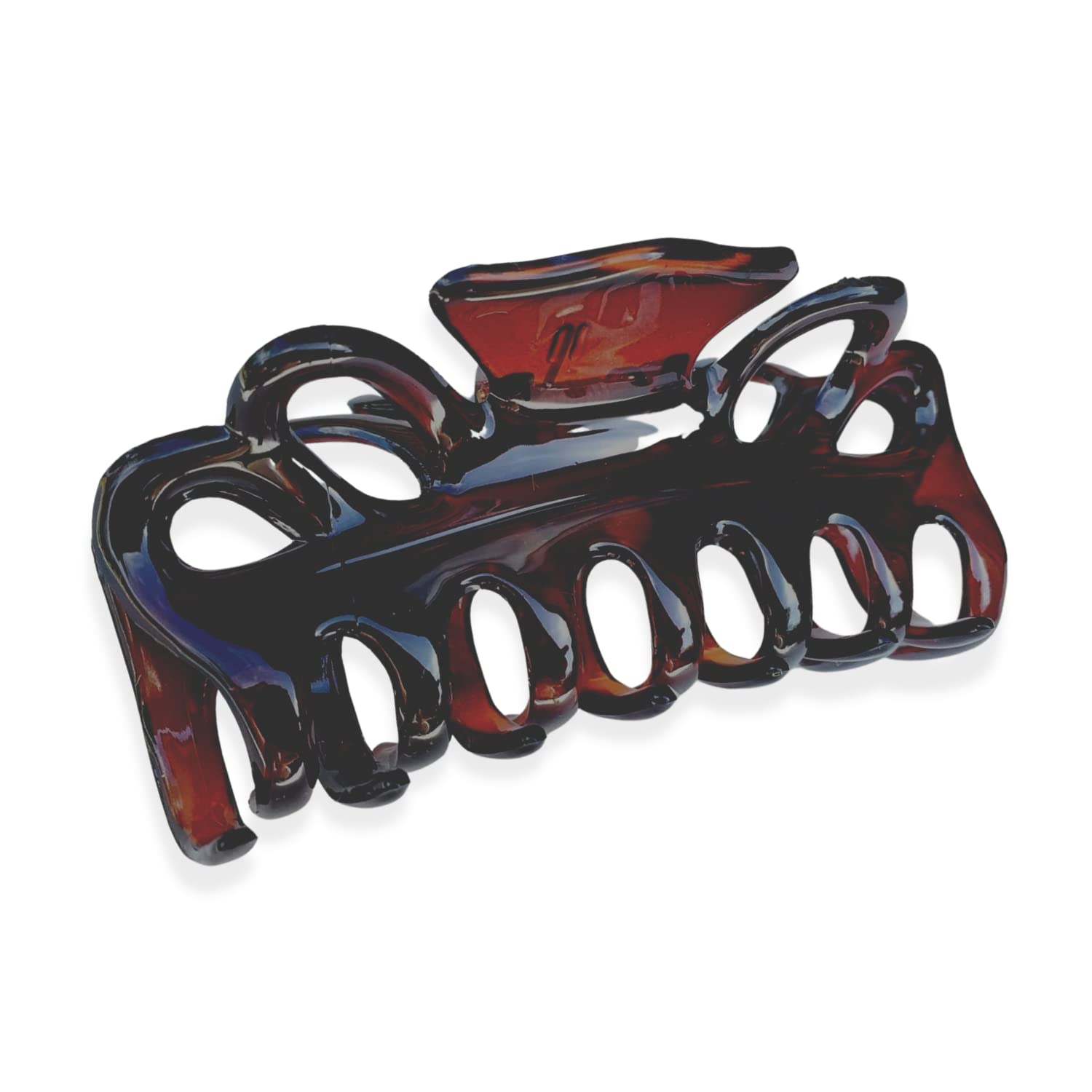 Parcelona French Medium Double Loop Tortoise Shell Claw Jaw Hair Clip 3.5 Inch