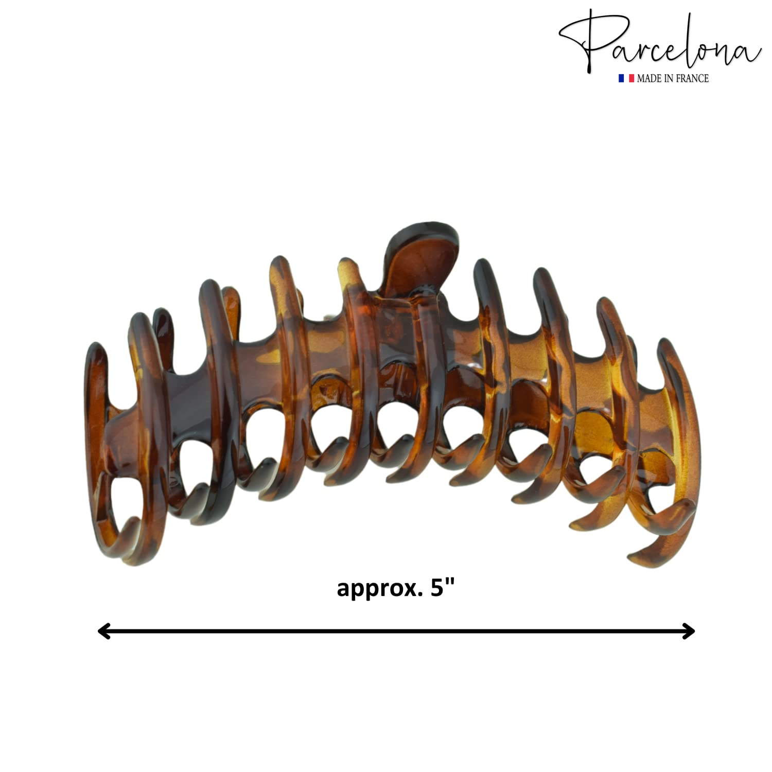 Parcelona French Rake Large Cellulose Acetate Jaw Hair Claw for Women and girls