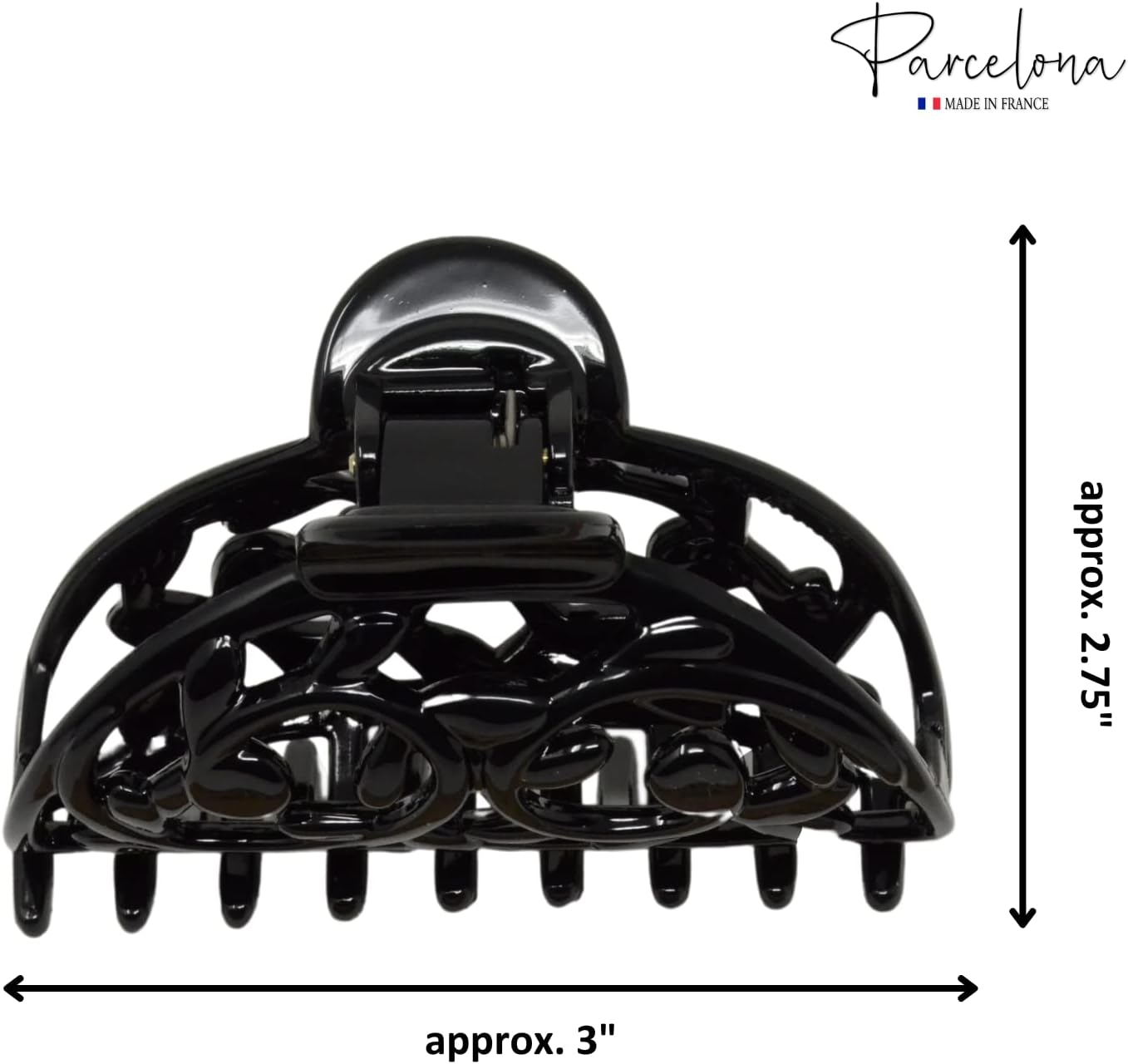 Parcelona French New Jardin Medium Cellulose Jaw Hair Claw for Women and Girls