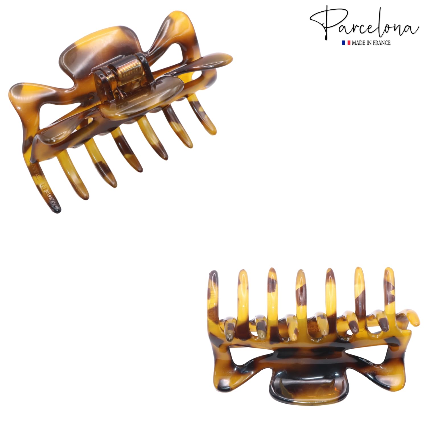 Parcelona French Classic 3" Medium Cellulose Covered Spring Hair Claw Clip