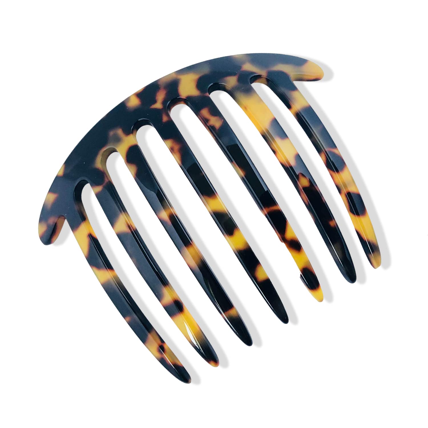 French Amie 7 Teeth Handmade Cellulose Side Hair Comb for Women and Girls