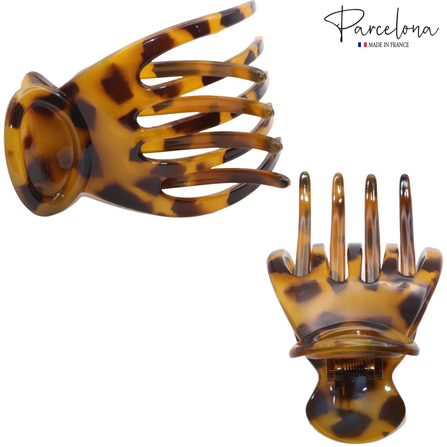 Parcelona French Basic Curved Paw Medium Cellulose Yoga Hair Claw for Women