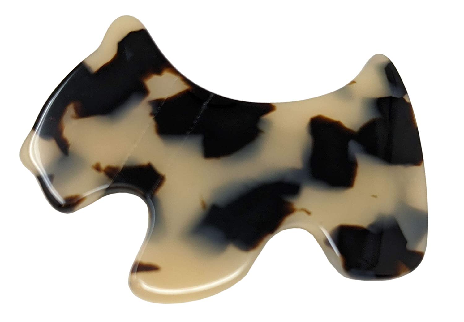 French Amie Scottish Dog Puppy 2" Small Cellulose Handmade Hair Barrette