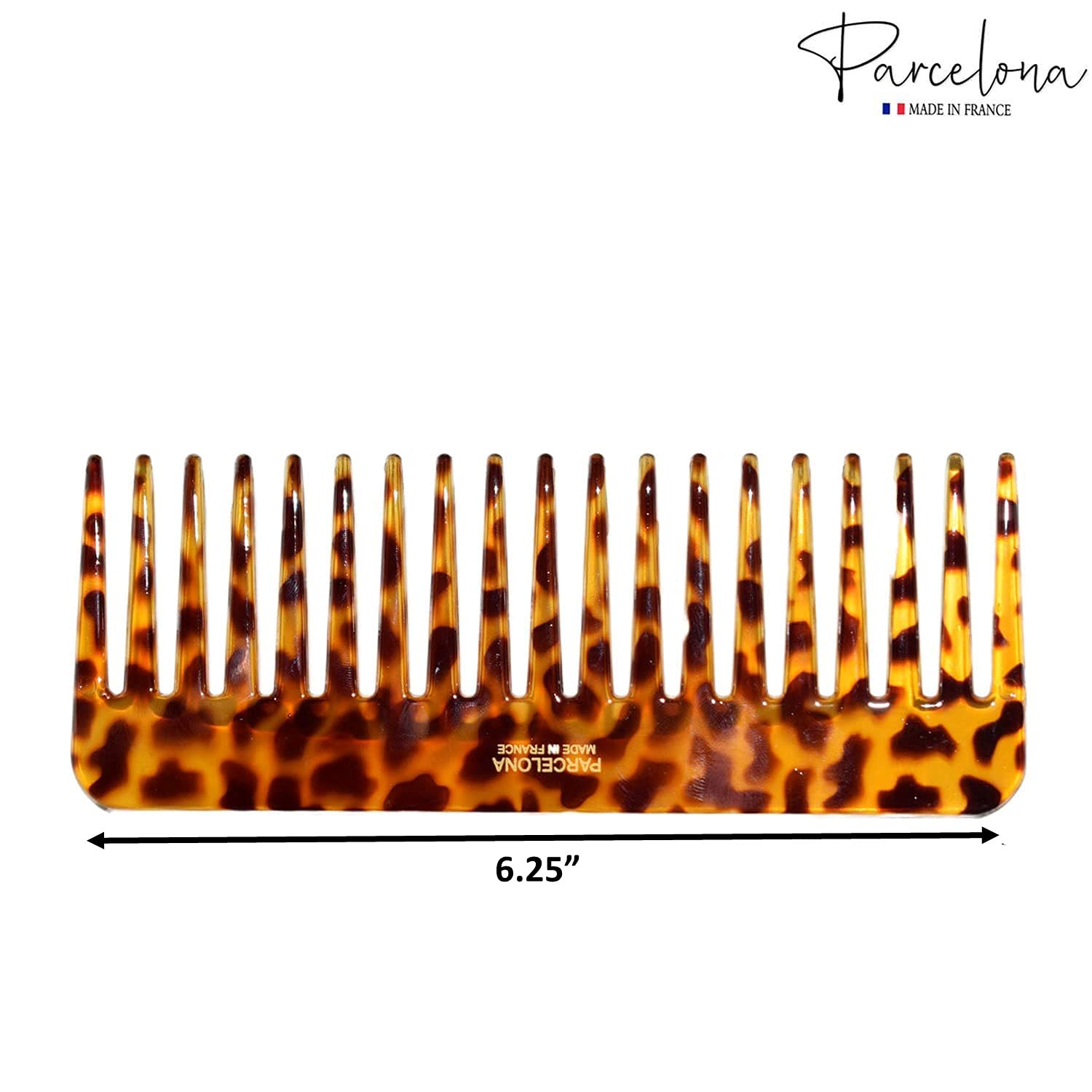 Parcelona French Wide Detangle Large Cellulose Hair Comb for Women and Girls