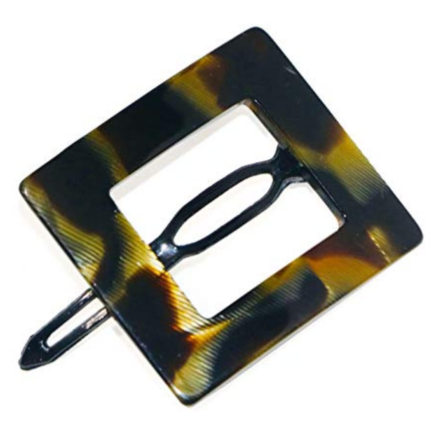 French Amie Squared Small Handmade Cellulose Metal Free Side Slide Hair Barrette
