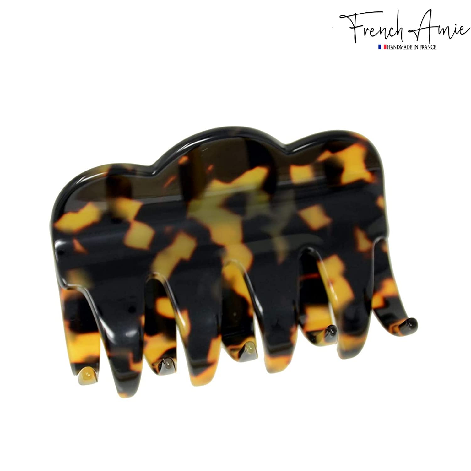French Amie Crown Wave Small 2.5” Cellulose Handmade Interlocking Hair Claw