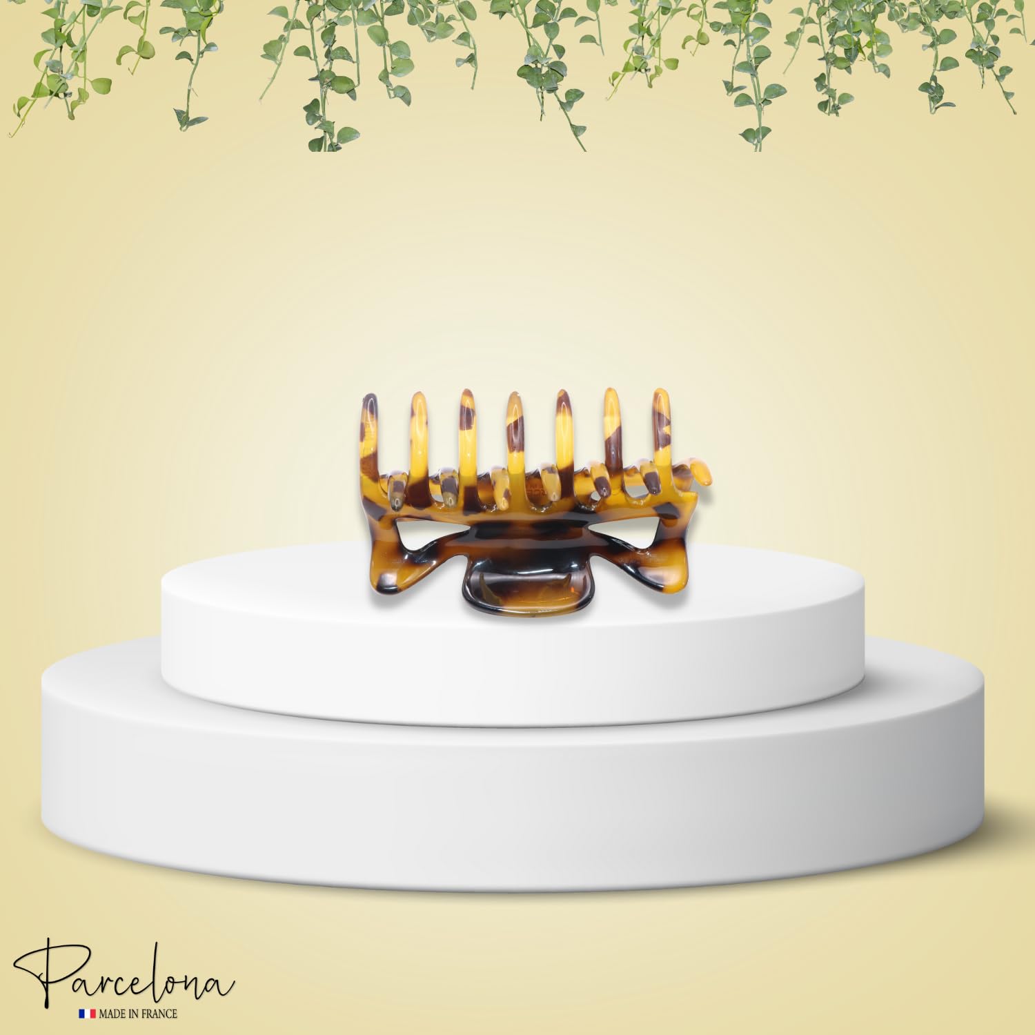 Parcelona French Classic 3" Medium Cellulose Covered Spring Hair Claw Clip