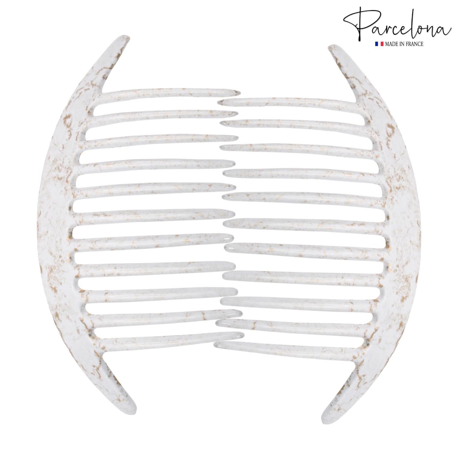 Parcelona French Tapered Edge 11 Teeth Side Hair Combs for Women & Girls (2Pcs)