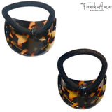French Amie Curve Oval Celluloid Handmade Ponytail Elastic Hair Tie for Women