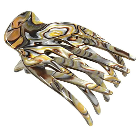 French Amie Bear Paw Small 2 ¾” Celluloid Handmade Yoga Jaw Hair Claw for Women