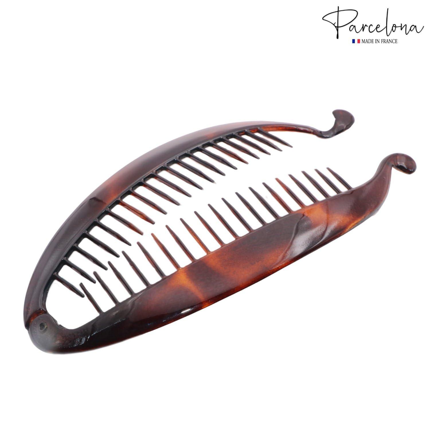 Parcelona French Narrow Large 6 1/2" Shell Cellulose Banana Hair Clip