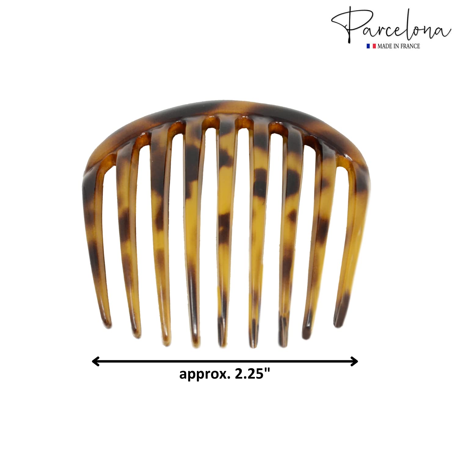 Parcelona French Smooth Edge Cellulose Acetate Hair Side Combs for Women (2 Pcs)