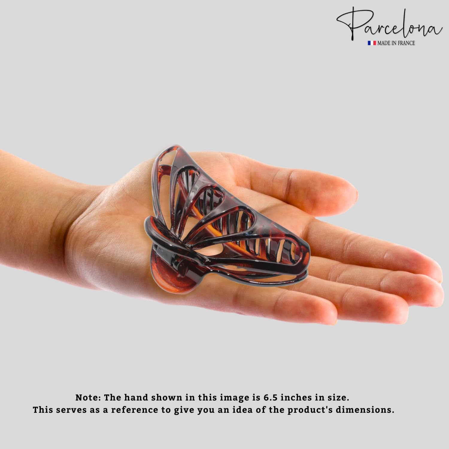 Parcelona French Rain Drop 4" Large Cellulose Jaw Hair Claw for Women
