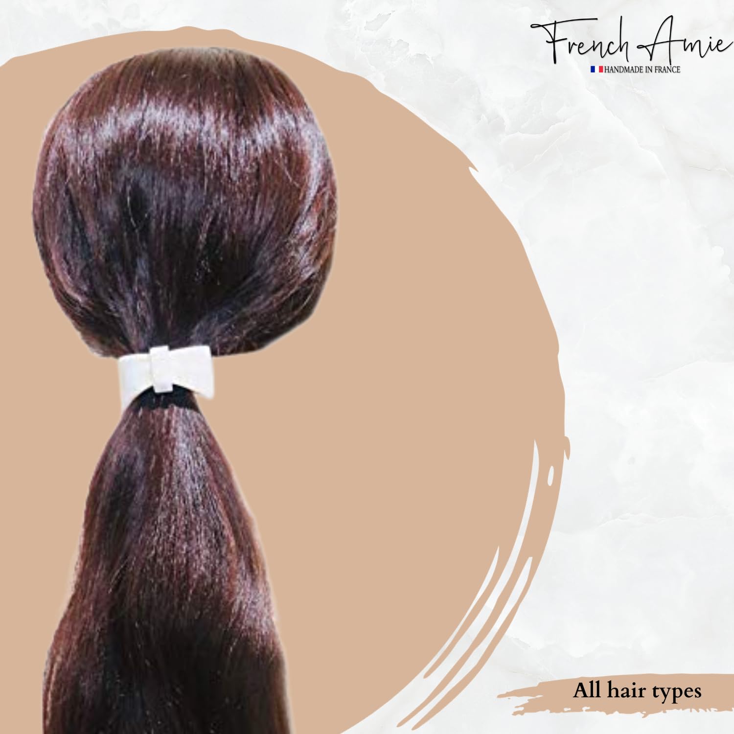 French Amie Bow Knot Handmade Cellulose Elastic Hair Tie for Women and Girls