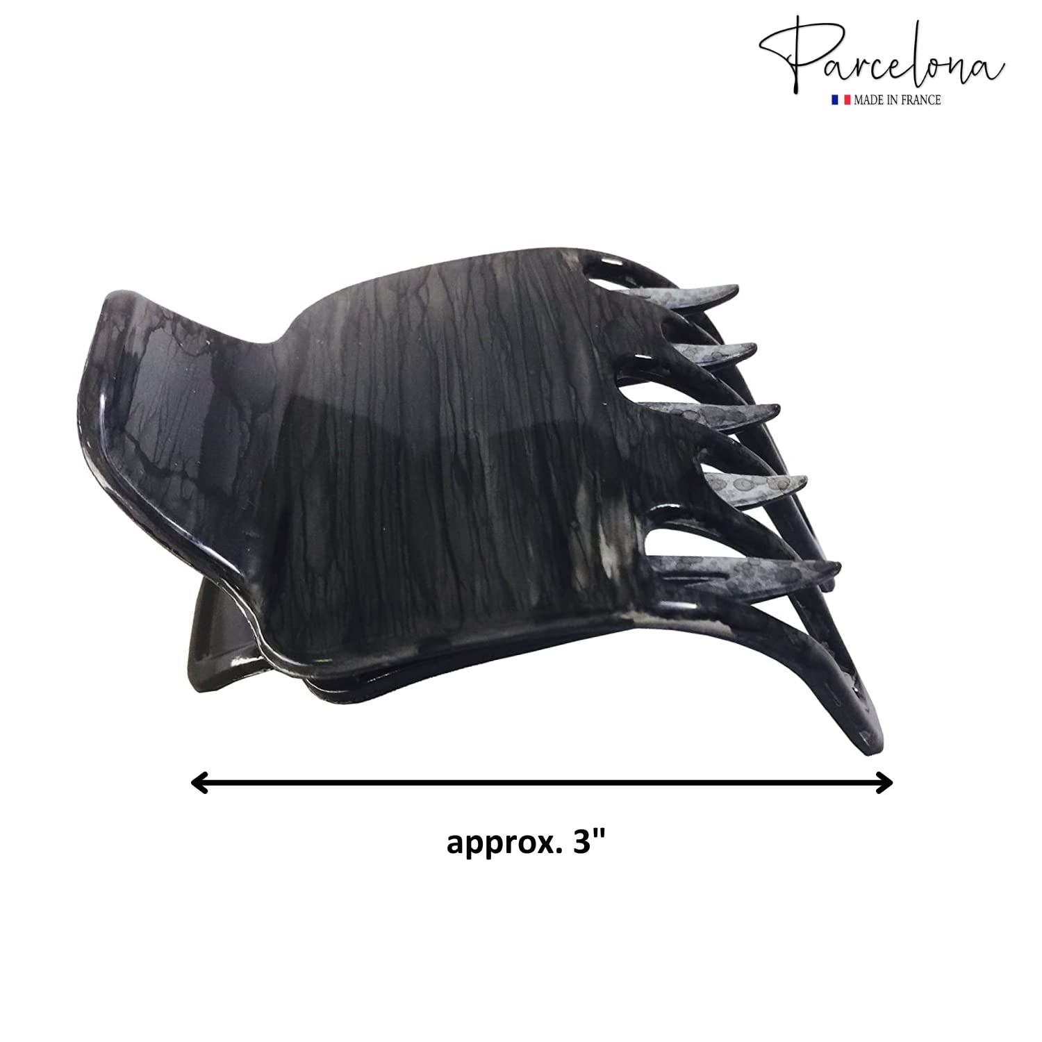 Parcelona French Wide Paw Medium Cellulose Side Slide Yoga Hair Claw for Women