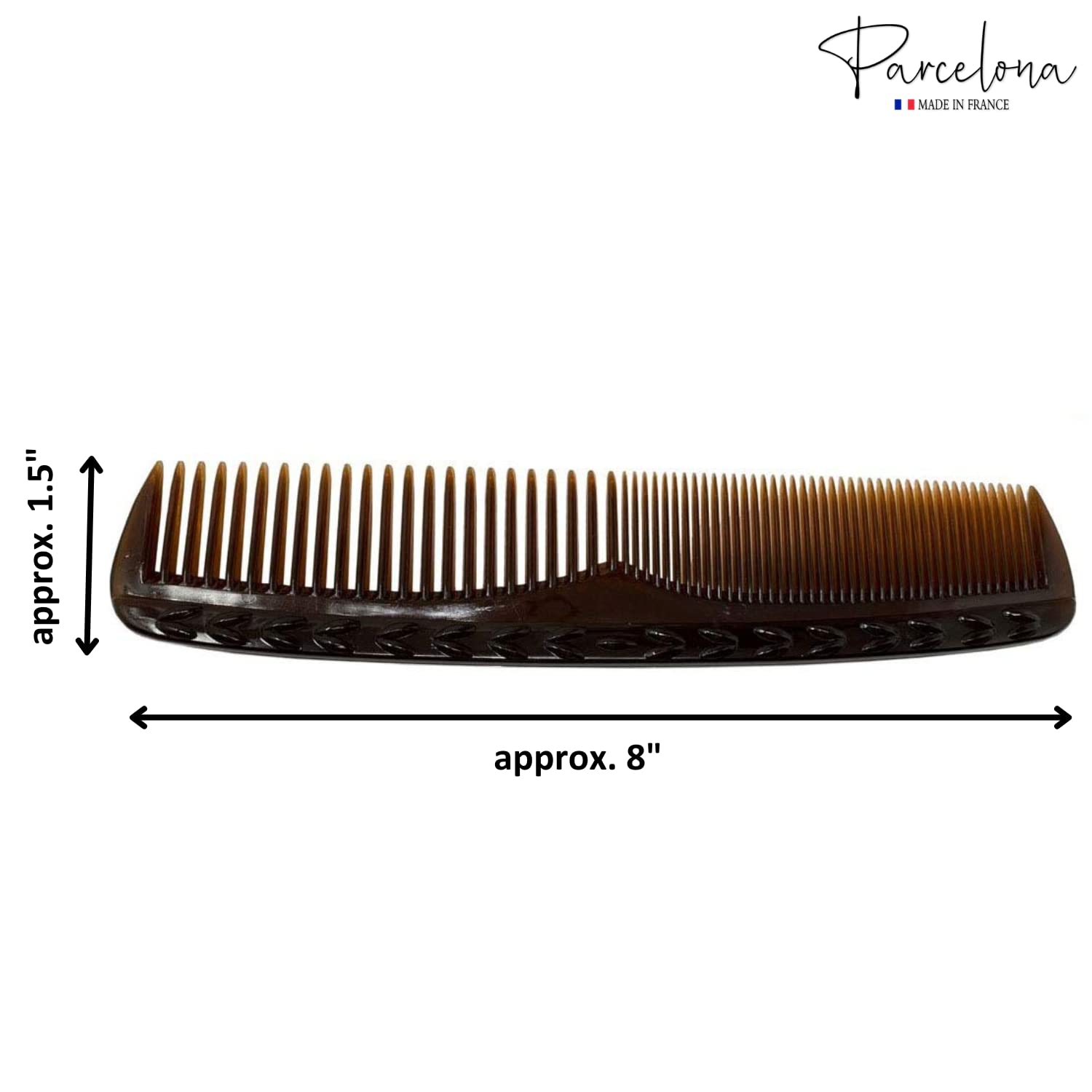 Parcelona French Bordered Cellulose Acetate Toothed Large Dressing Hair Comb 2Pcs
