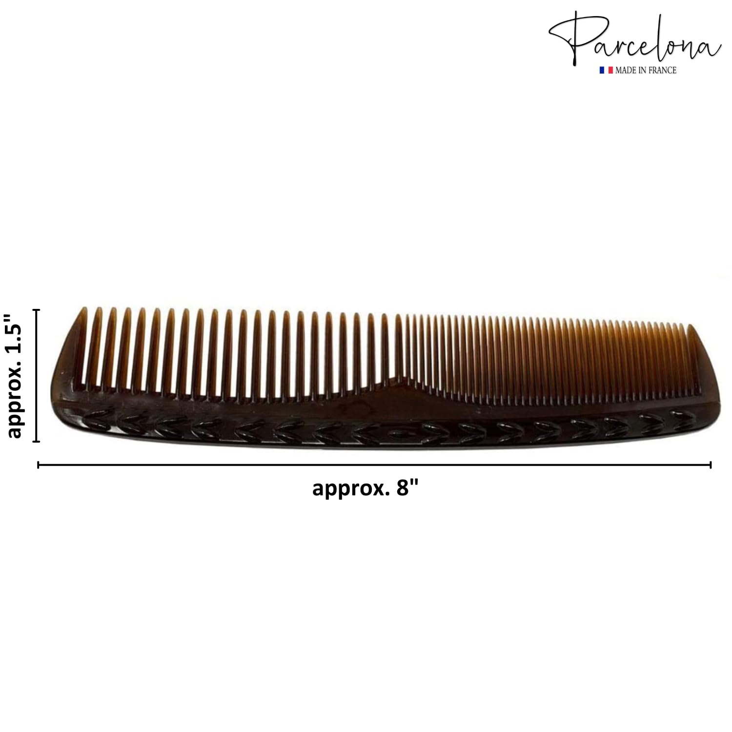 Parcelona French Bordered Cellulose Acetate Toothed Large Dressing Hair Comb 2Pcs