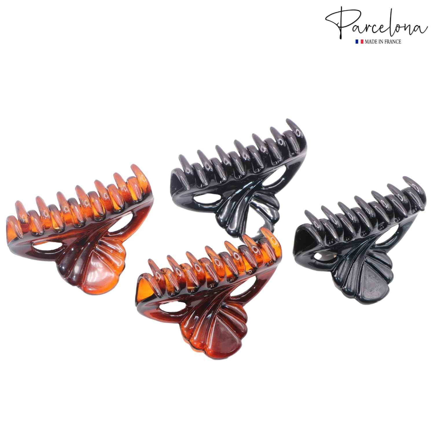 Parcelona French Poppy Brown and Black Small Cellulose Set of 4 claws