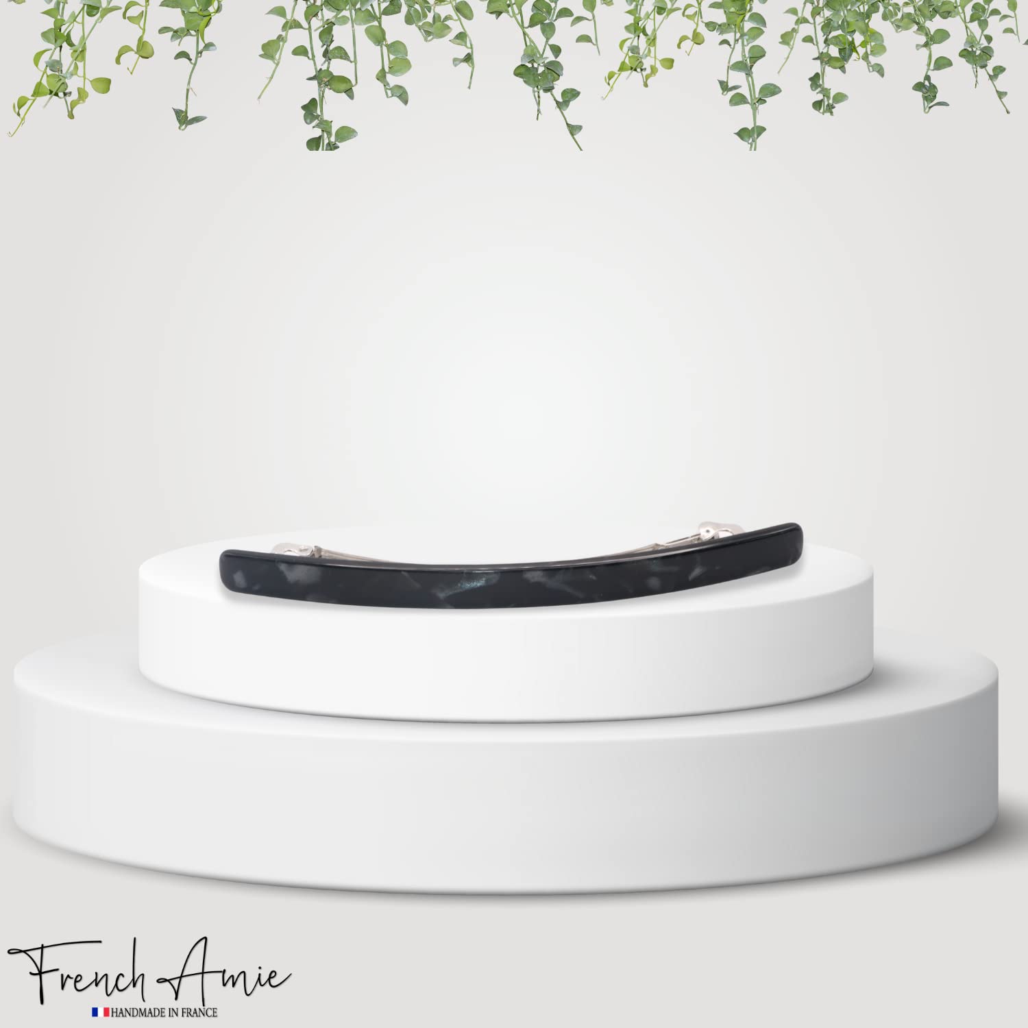 French Amie Long And Thin Large 4” Cellulose Handmade Hair Clip Barrette