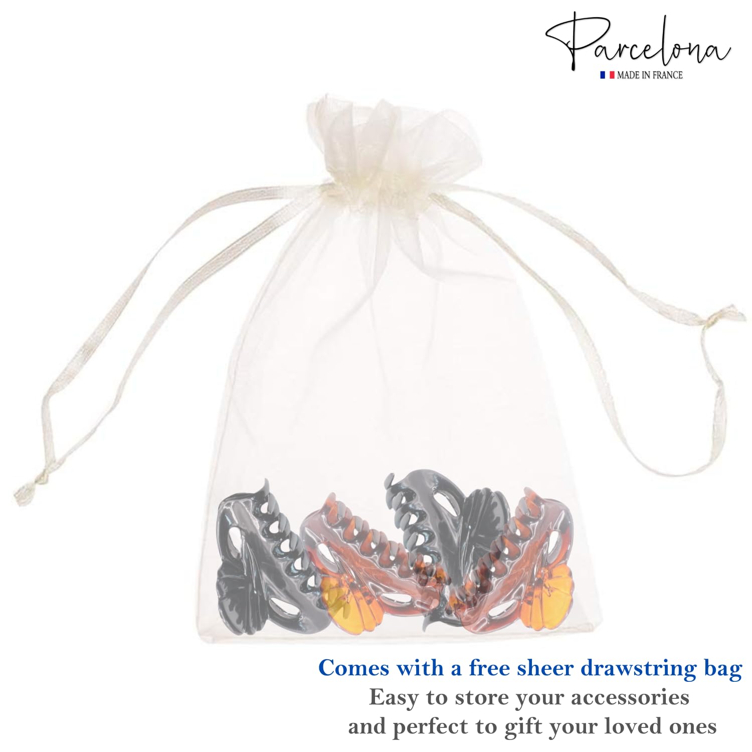 Parcelona French Poppy Brown and Black Small Cellulose Set of 4 claws