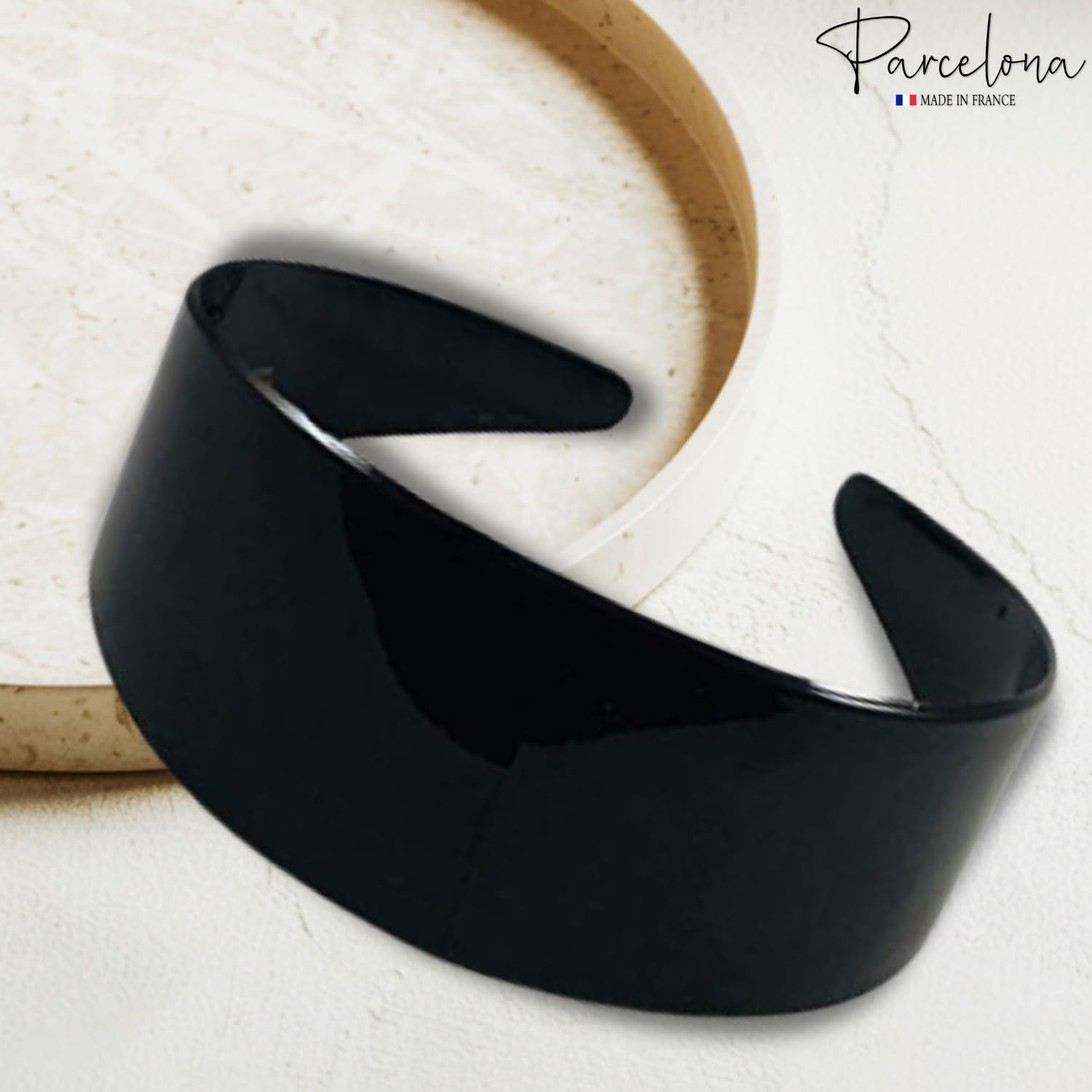 Parcelona French 2” Wide with Teeth Cellulose Celluloid Hair Headband for Women
