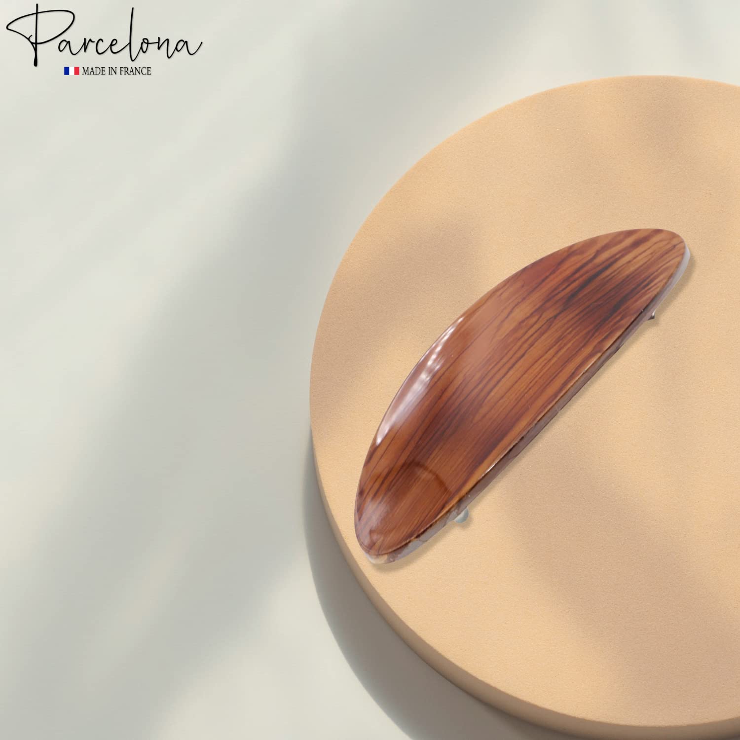Parcelona French Oval Large 4" Cellulose Automatic Hair Barrette for Women