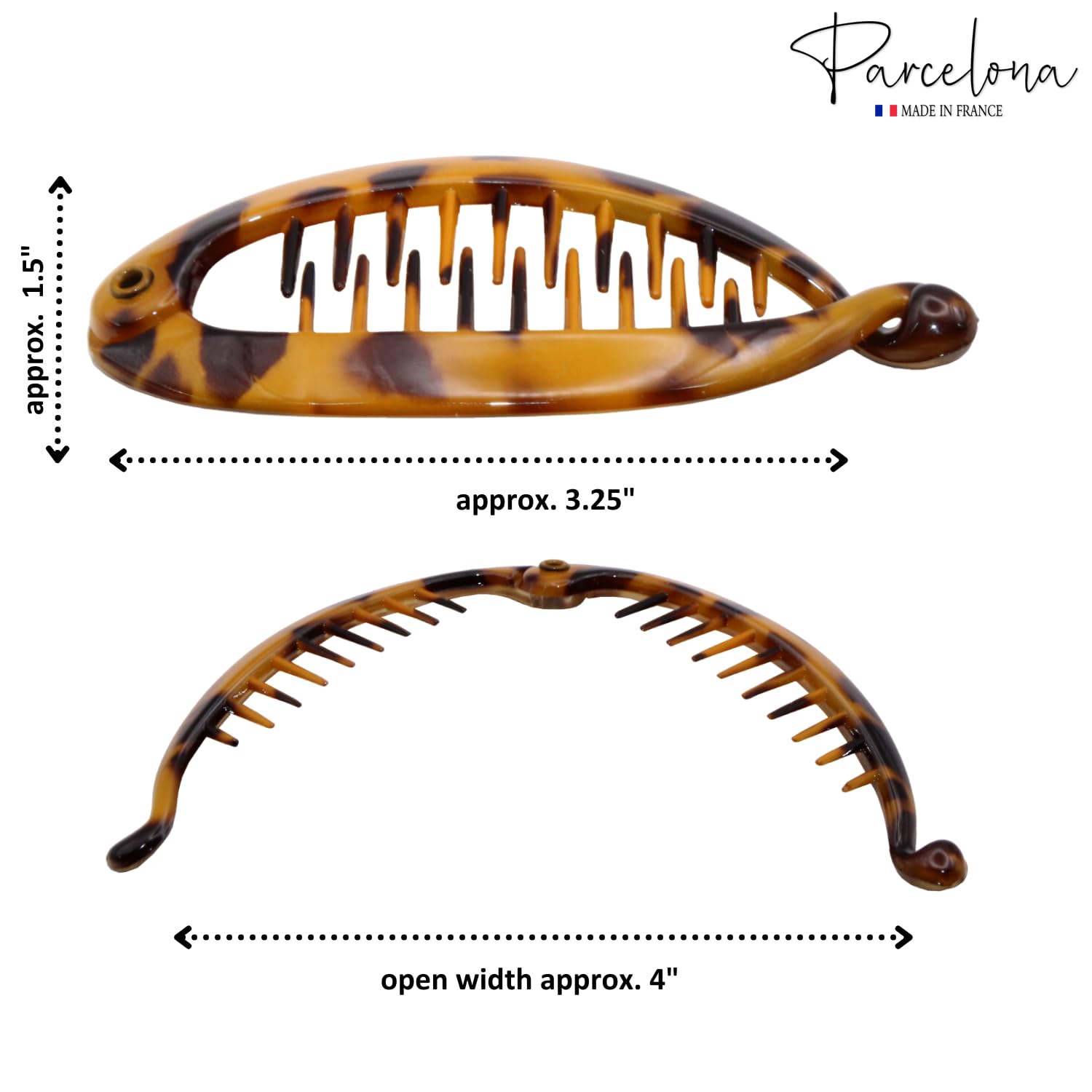 Parcelona French Effortless Mini Small Cellulose Banana Hair Clips(2 Pcs)