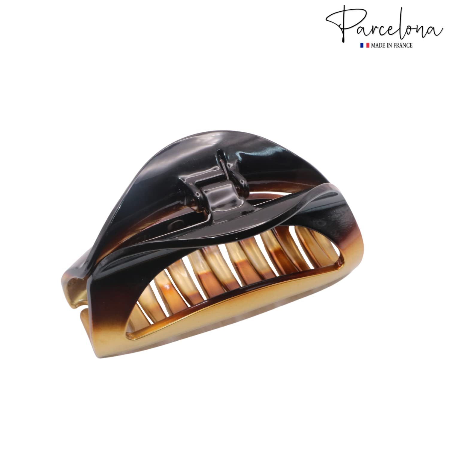 Parcelona French Vrille Medium 3.5" Cellulose No Slip Volume Jaw Hair Claw Clips
