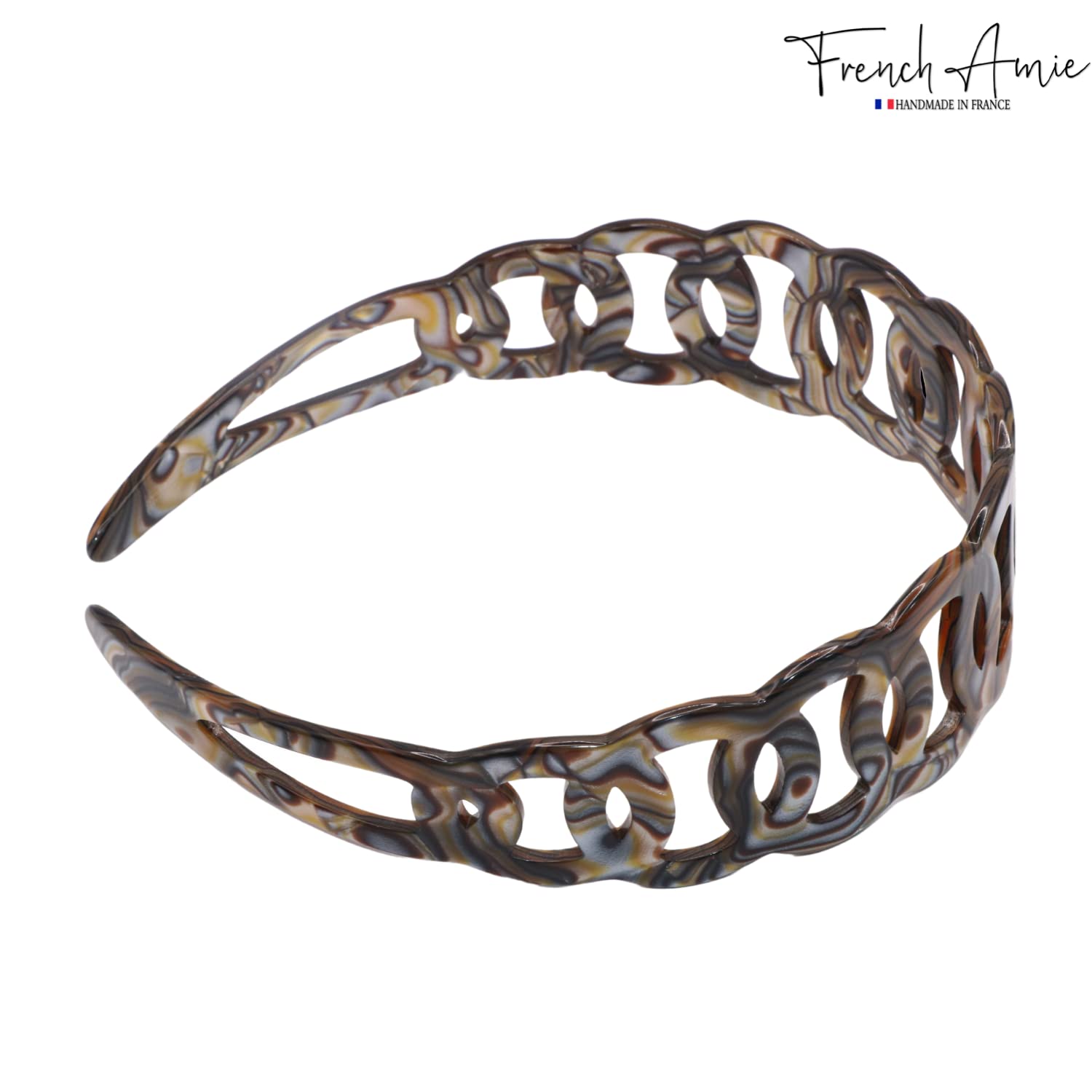 French Amie Loops 1 1/2" Wide Cellulose Handmade Non Slip Headbands for Women