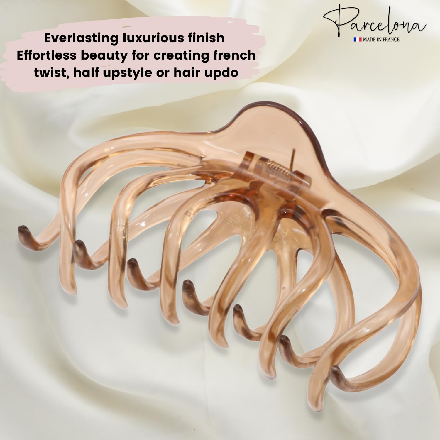 Parcelona French Dendrite Medium Cellulose Jaw Hair Claw for Women and Girls