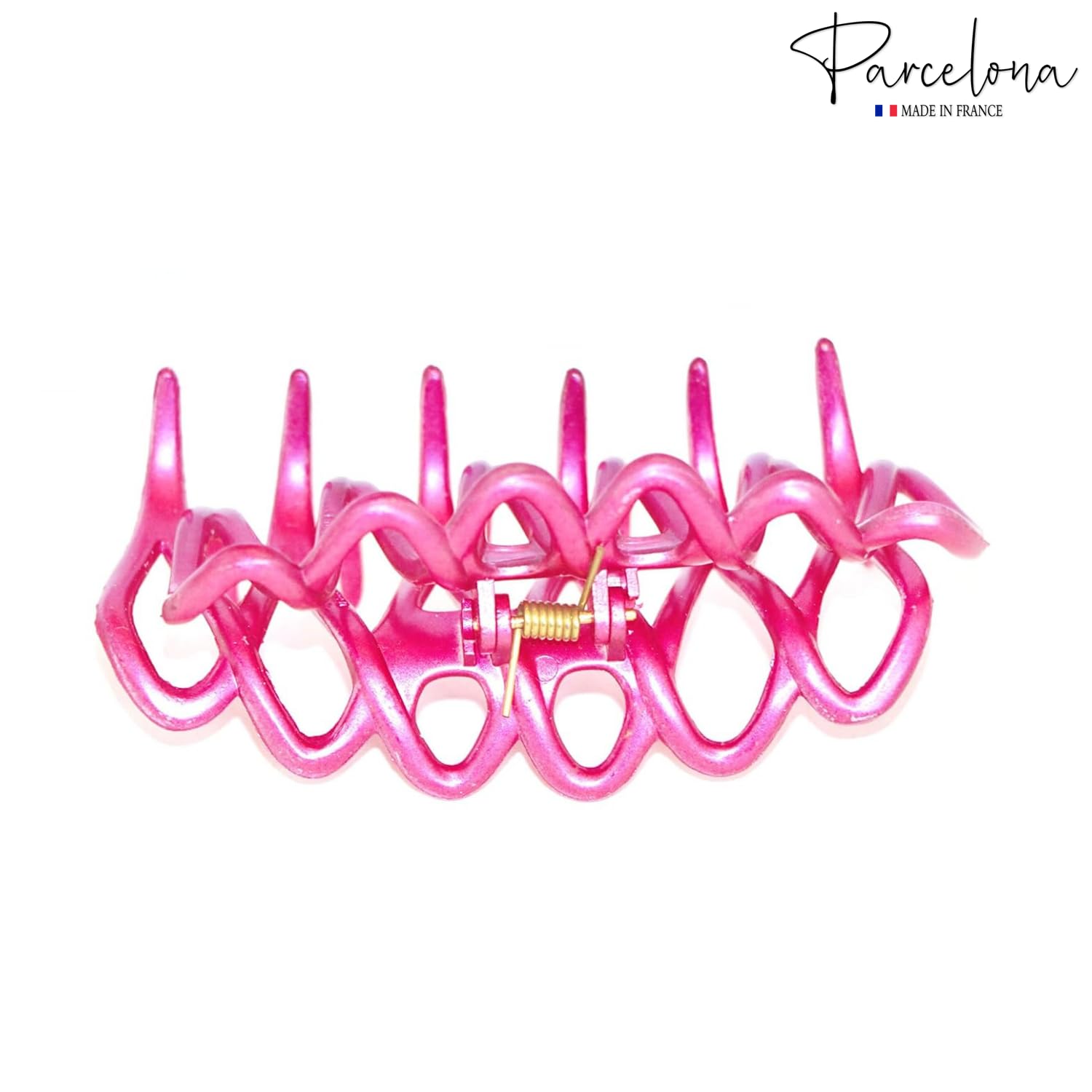 Parcelona French Dentelle Rose Pink Medium Cellulose Jaw Hair Claw for Women