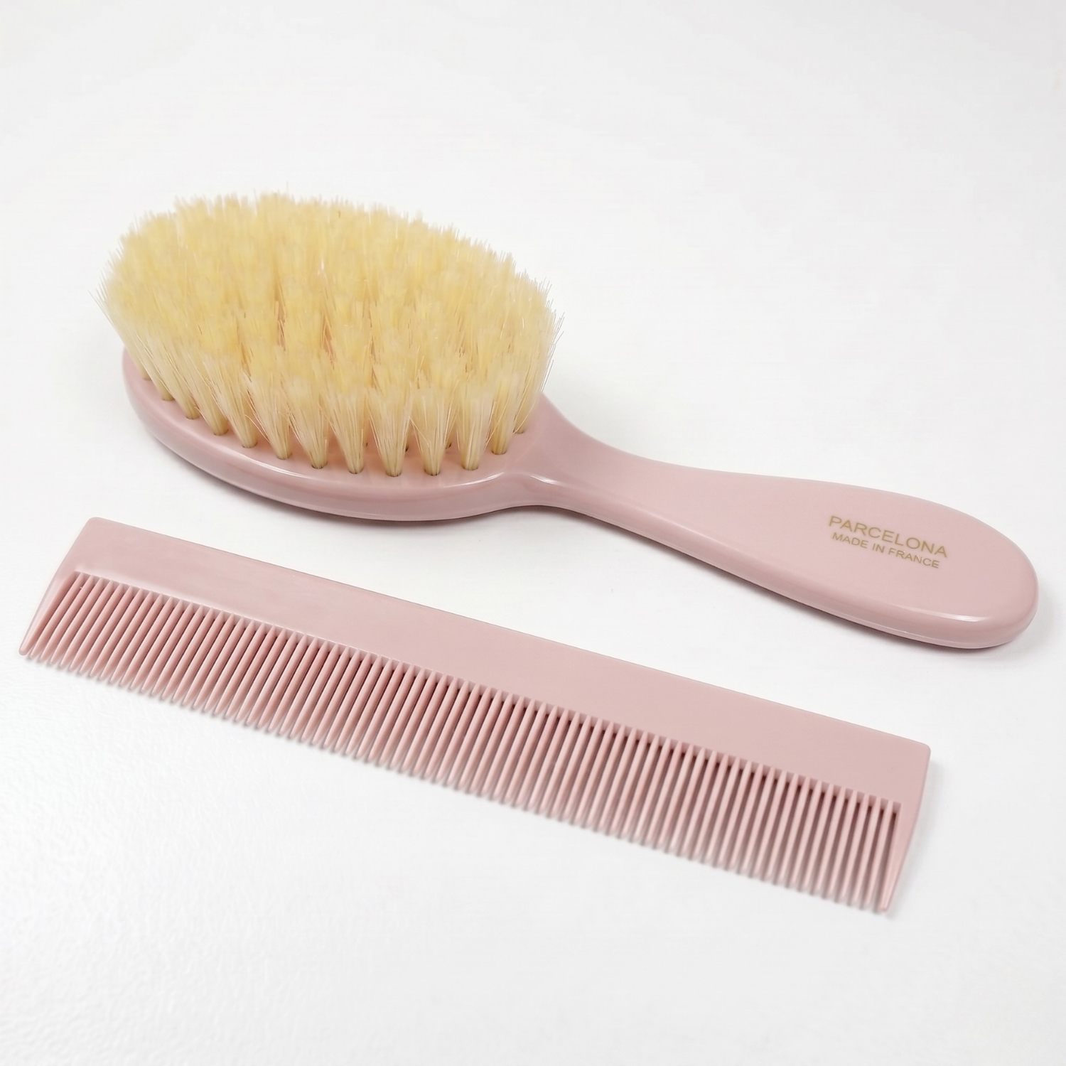 Parcelona French Grooming Combo 6” Cellulose Baby Brush and Comb for Toddlers