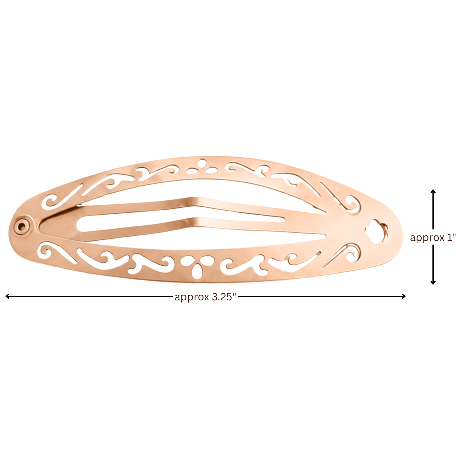 Moeni Filigree Cutout 3.25" Large Metal Snap Hair Clips Barrettes Womens 4 Pack