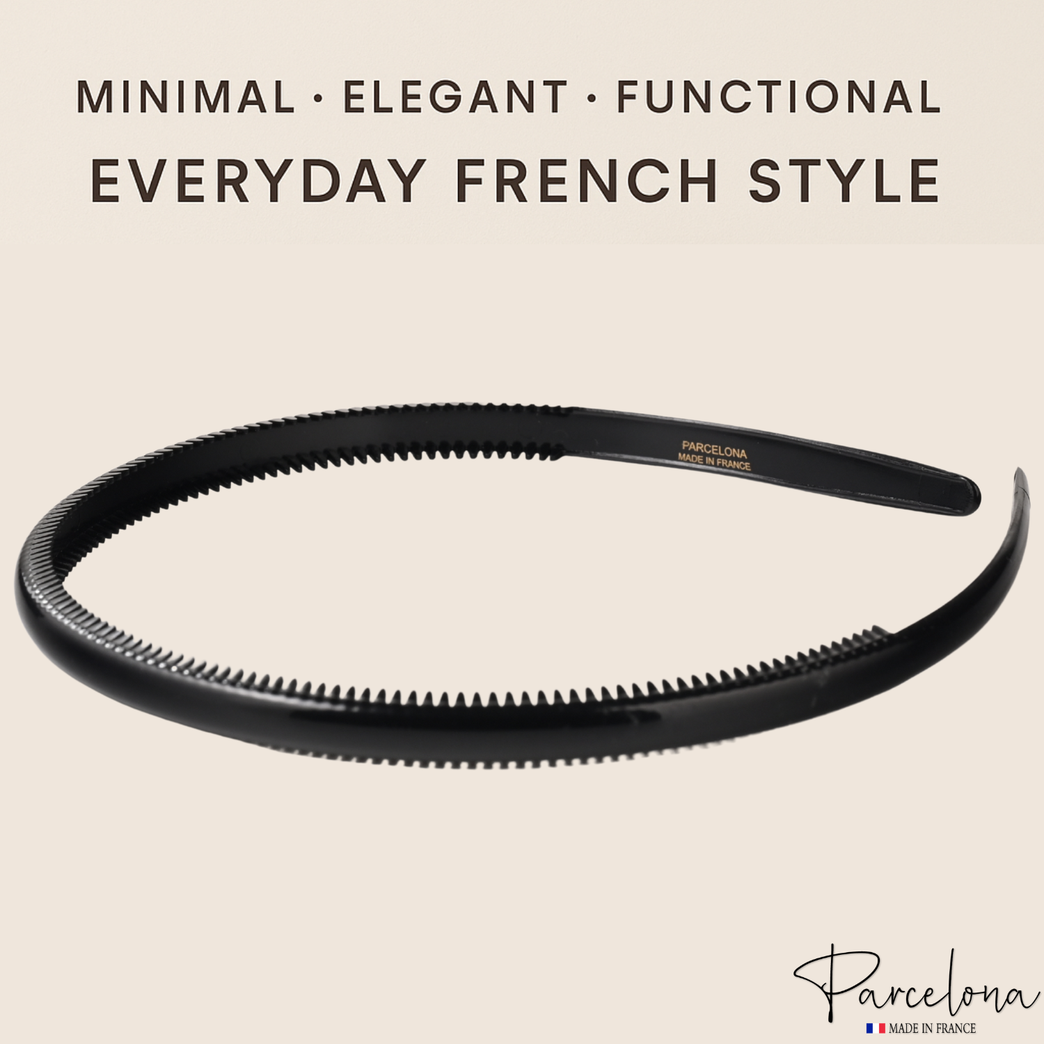 Parcelona French Nue Yoga Headband Inner Grip Teeth Hairband for Women & Men Unisex